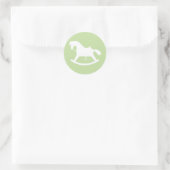 Rocking Horse Silhouette Baby shower Sticker Groen (Tas)