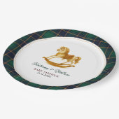 Rocking Horse Tartan Plaid Baby shower Papieren Bordje (Gekanteld)