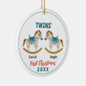Rocking Horse Twins krijgt eerste kerst Keramisch Ornament (Rechts)