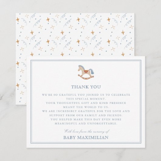 Rocking Horse, van de kwekerij van, bedankt kaart (Voorkant / Achterkant)