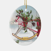 Rocking Horse Vintage Kerstmis Keramisch Ornament (Rechts)