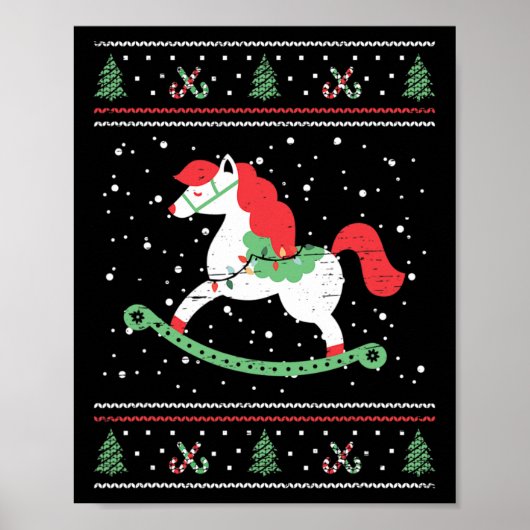 Rocking Horse voor kinderen en Kinder kerstmis Poster (Voorkant)