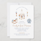 Rocking Horse, wieg mobiel, baby shower Kaart (Voorkant)