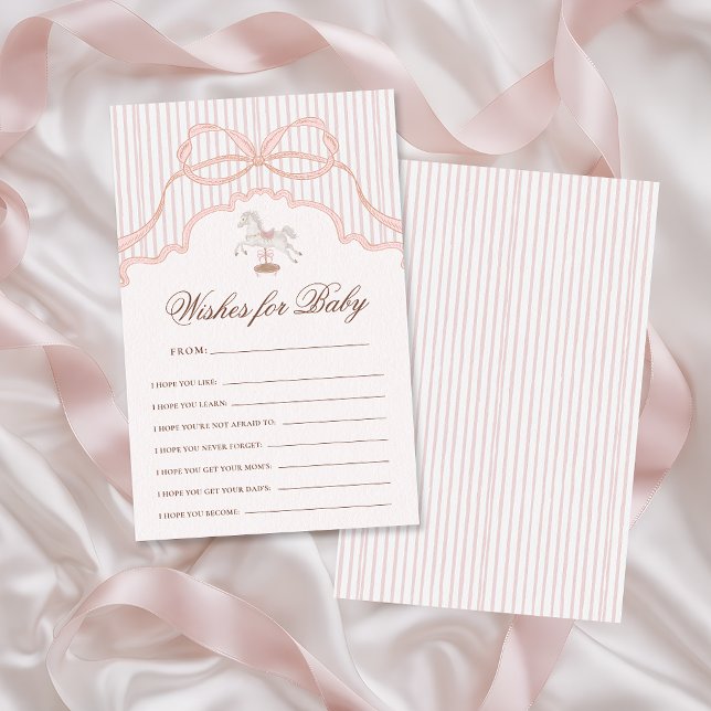 Rocking Horse Wishes For Baby Advice Game Card (Creator heeft geüpload)