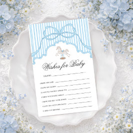 Rocking Horse Wishes For Baby Advice Game Card