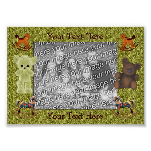 Rocking Horses Teddy Bear Foto Lijst Afdruk (Voorkant)