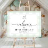 Rocking Hose Mint Green Gingham Welkomstteken Poster