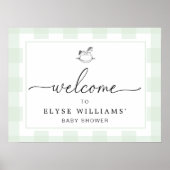 Rocking Hose Mint Green Gingham Welkomstteken Poster (Voorkant)