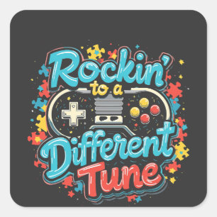 Rocking naar een andere Tune Gaming Pad Autisme Vierkante Sticker
