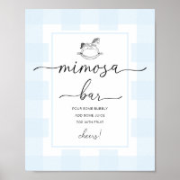 Rocking Paard Blauwe Gingham Mimosa Bar Bord