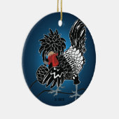 Rocking Poolse Crested Chicken Keramisch Ornament (Rechts)