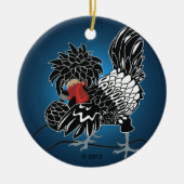 Rocking Poolse Crested Chicken Keramisch Ornament (Voorkant)