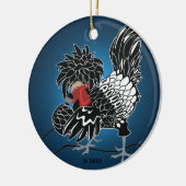 Rocking Poolse Crested Chicken Keramisch Ornament (Links)