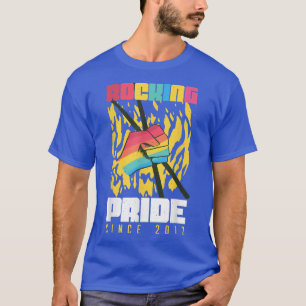 Rocking Pride 2012 Regenboog Trommel Gay LGBTQ LGB T-shirt