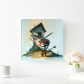 Rocking Randy Vierkante Klok (Huis)