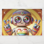 Rocking Retro Robot Eten en Drinken Label Set Voedselcontainer Etiket (Enkel label)