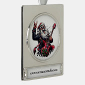ROCKING SANTA Banner Ornament Verzilverd Banner Ornament (Rechts)