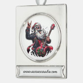 ROCKING SANTA Banner Ornament Verzilverd Banner Ornament (Links)