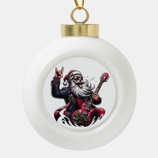 ROCKING SANTA Snowflake Framed Ornament (Voorkant)