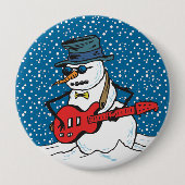 Rocking Snowman Ronde Button 4,0 Cm (Voorkant)