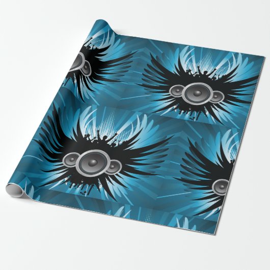 Rocking Speakers Wrapping Paper Cadeaupapier (Uitgerold)