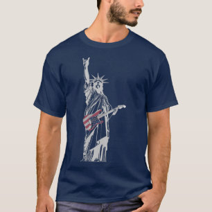 Rocking standbeeld van vrijheid 4 juli guitar 2831 t-shirt