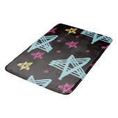 Rocking Stars Roze Blauw Zwart  Badmat (Gekanteld)