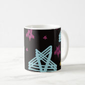 Rocking Stars Roze Blauw Zwart  Koffiemok (Voorkant rechts)
