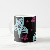 Rocking Stars Roze Blauw Zwart  Koffiemok (Voorkant links)