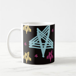 Rocking Stars Roze Blauw Zwart  Koffiemok