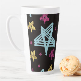 Rocking Stars Roze Blauw Zwart  Latte Mok