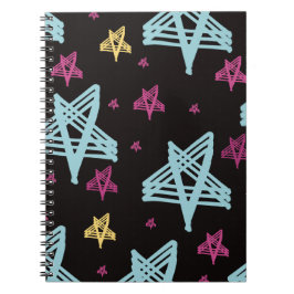 Rocking Stars Roze Blauw Zwart  Notitieboek