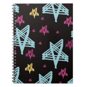 Rocking Stars Roze Blauw Zwart  Notitieboek