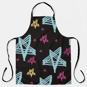 Rocking Stars Roze Blauw Zwart  Schort