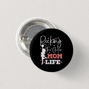 Rocking The Cheer Mom Life Funny Cheerleader Funny Ronde Button 3,2 Cm