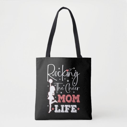 Rocking The Cheer Mom Life Funny Cheerleader Funny Tote Bag (Voorkant)