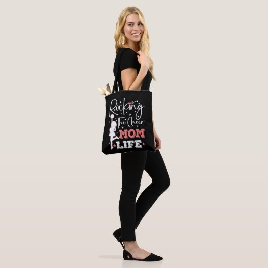 Rocking The Cheer Mom Life Funny Cheerleader Funny Tote Bag (Op model)