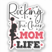 Rocking the Cheer Mom Life Grappig Cheerleading Co Sticker (Voorkant)