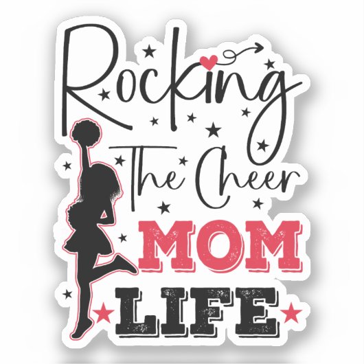 Rocking the Cheer Mom Life Grappig Cheerleading Co Sticker (Voorkant)