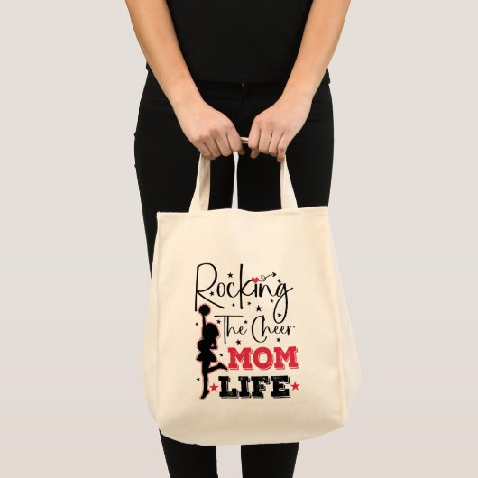 Rocking the Cheer Mom Life Grappig Cheerleading Co Tote Bag (Voorkant (product))