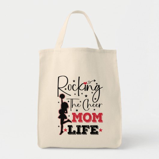 Rocking the Cheer Mom Life Grappig Cheerleading Co Tote Bag (Voorkant)