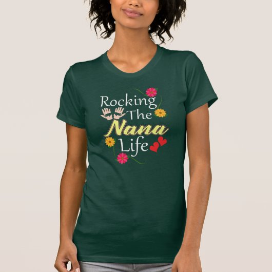 Rocking the Nana Life Grandma Floral Novelty T-shirt (Voorkant)