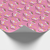 Rocking Unicorns Rainbows Custom Name and Age Cadeaupapier (Hoek)