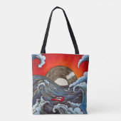 Rocking Waves-Tas Tote Bag (Achterkant)