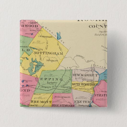 Rockingham County, NH Vierkante Button 5,1 Cm (Voorkant)