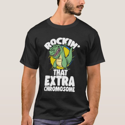 Rockin't Extra Chromosome Down Syndrome Awareness T-shirt (Voorkant)