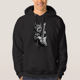 Rockkat die elektrische gitaar speelt, Coole muzie Hoodie