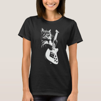 Rockkat die gitaar speelt Gitaar Kat T-shirt