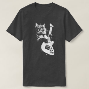 Rockkat die gitaar speelt - Grappige gitaar kat T-shirt
