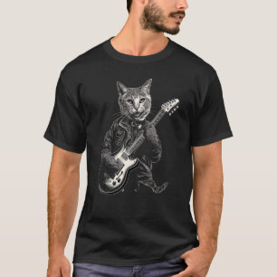 Rockkat die gitaar speelt I Grappige gitaar kat T-shirt
